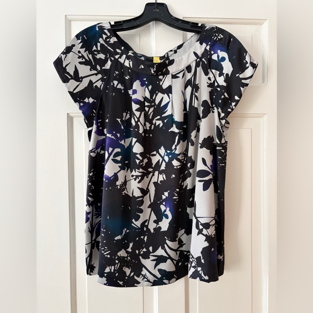 Theory Raglan Sleeve 100% Silk Blouse L